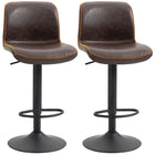 HOMCOM Counter Height Swivel PU Leather Bar Stools - Brown - 2 Pack-Set of two for a matching look in your home 