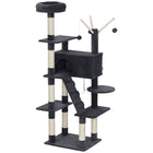 PawHut - arbre à chat grand 59 po avec poteaux à griffer en sisal - condo douillet-Doté d’un design à plusieurs niveaux, répondant aux instincts de grimpe de votre chat 
