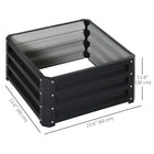Outsunny - Carré potager surélevé 2 pi L x 2 pi l x 1 pi H, 2 pièces, cadre en acier galvanisé pour légumes - gris - Paquet de 2-Matériau en acier galvanisé avec revêtement en poudre pour une utilisation en extérieur 