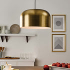 Modway - Avenue 1-Lumière Lumière suspendue - Laiton en satin-Câble tressé réglable en hauteur