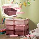 Qaba Kids Toy Storage Organizer with 6 Plastic Bins - Pink-Fully remove the bins to search for items
