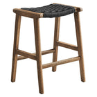 Modway - Saoirse Tabouret de comptoir en corde tissée en bois - Noir noyer - Ensemble de 2-6