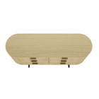 Manhattan Comfort Olivia 71.3" Modern Double Dresser - Natural Oak/Gold-20.7" L x 71.3" W x 30.1" H