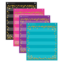 Teacher Created Resources - Mini tableaux de poche magnétiques colorés Confetti, 14 po x 17 po-Graphiques de poche légers et durables