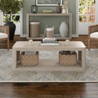 Hudson&Canal Kellan 47"W Rectangular Coffee Table - Alder White-Features easy assembly