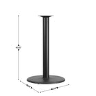 Flash Furniture 24'' Round Cast Iron Restaurant Table Base with 4'' Dia. Bar Height Column, Black-Cast Iron Construction