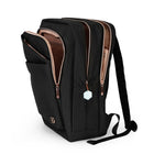 Swissdigital Design Katy Rose Tech Backpack - Black-Dedicated powerbank pocket, water bottle pocket, glasses case pocket, key clip, multifunctional pockets and breathable back panel of the backpack features mesh padding for comfortable air ventilation