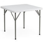 Flash Furniture 34" Square Granite Plastic Folding Table - White-Ready To Use Commercial Table