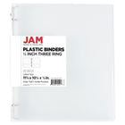 JAM Paper - Classeur en plastique de 0 -5 pouce - classeur transparent à 3 anneaux-Taille : 0,5" de largeur | Peut contenir jusqu'à 100 feuilles de papier.