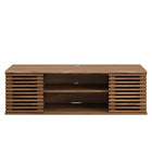 Modway Render 46" Wall-Mount Media Console TV Stand - Walnut-Two Sliding Doors