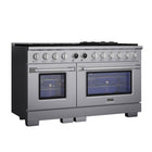 Kucht 60" KXP Series Dual Fuel Range Natural Gas - Stainless Steel-10-burner gas range includes two 20,000 BTU, one 15,000 BTU, two 12,000 BTU, three 9,000 BTU and two 6,000 BTU burners