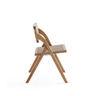 Manhattan Comfort Lambinet 20.87" Industry Chic Dining Folding Chair - Nature - Set of 4-Featuring Folding Capabilities. Perfect to Store Away When Not in Use