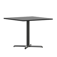 Flash Furniture – Table carrée en stratifié noir de 36 po avec base de 30 x 30 po (XUBK3636T3030)-Table d'hospitalité