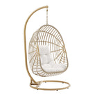 Modway Amalie Wicker Rattan Outdoor Patio Rattan Swing Chair - Natural White-Outdoor Patio Hanging Swing Chair