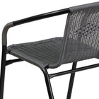 Flash Furniture Grey Rattan Indoor-Outdoor Restaurant Stack Chair-Lightweight Design