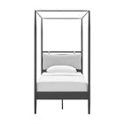 Modway Marlowe 4-Poster Canopy Metal Twin Platform Bed - Charcoal-Weight Capacity: 400 lb