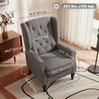 HOMCOM - Fauteuil d’appoint en tissu avec pieds en bois - accoudoirs roulés pour chambre - gris charbon-Structure en bois et pieds en eucalyptus assurent stabilité et durabilité 

