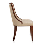 Manhattan Comfort - Lot de 2 chaises de salle à manger traditionnelles Fifth Avenue 18,5 po en similicuir crème et noyer-Capacité de poids : 136 kg Hauteur d’assise : 47 cm