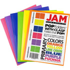 JAM Paper - Chemises scolaires en plastique à 2 pochettes avec fermoirs à griffes métalliques - couleurs primaires assorties - Paquet de 12-Taille : 9,5 x 11,5 pouces | Convient facilement aux documents de 8,5" x 11"