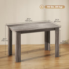 HOMCOM 47" Modern Dining Table with Wood Effect - Light Grey-Solid frame and triangular legs ensure strong support and durability