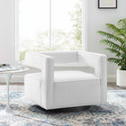 Modway - Booth Performance Velvet Fauteuil pivotant en velours de performance - Blanc-Rembourrage en mousse dense