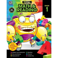 eBook: Carson Dellosa Publishing Total Math and Reading Workbook - Grade 1-Worksheet format allows students to practice skills and complete activities independently