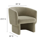 Modway - Muse Tissu Boucle Chaise d’accent en tonneau - Liège-Tissu Boucle brossé