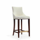 Manhattan Comfort Shubert 22.64" Modern Leatherette Upholstered Barstool - Ivory - 2 Pack-Weight Capacity: 250 Lbs