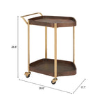 Zuo Stela Bar Cart - Walnut-7