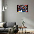 Connor Mcdavid and Darnell Nurse Oilers Celebration - Framed Canvas - 31" x 22"-Ready to hang - arrives fully assembled