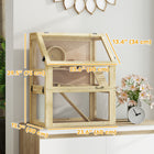 PawHut - Cage pour hamster et rat en bois à 3 niveaux 24 po L x 16 po l x 29,5 po H-Comprend des jouets comme une balançoire, des rampes et une cabane pour le divertissement 
