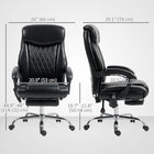 HOMCOM - Fauteuil de massage à 6 points avec télécommande - noir-Surface en cuir PU enveloppée autour de mousse haute densité pour un nettoyage facile 
