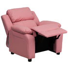 Flash Furniture – Fauteuil en vinyle inclinable pour enfant avec espace de rangement, style contemporain, rose-Taille du appui-bras avec rangement: 3,25 larg. x 6 prof. x 11 haut. (po)