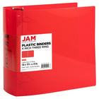 JAM Paper - Classeur en plastique de 4 pouces - classeur à 3 anneaux rouge-Couleur : rouge, vert, bleu et orange | Soyez élégant et organisé avec des classeurs colourés.