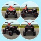 Qaba 12V Battery Powered Quad Kids ATV with Four Wheels Spring Suspension - Red-12V battery and dual motors offer 50 minutes of continuous fun 