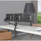 ShoppingAll - Support de bureau entièrement réglable à trois bras pour écran avec 2 bras pivotants - Noir-9