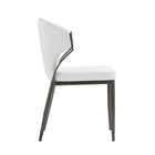 Manhattan Comfort Kirsten 20.5" Modern Leatherette Upholstered Dining Chair - White - Set of 4-Made to Last. Commercial Grade Product
