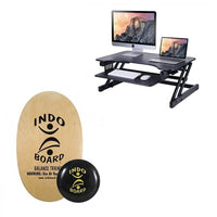 Rocelco – Ensemble d’élévateur de bureau ajustable ADR et planche Indo Board originale-L’ADR de Rocelco repose sur votre bureau et peut accueillir un moniteur, un clavier et un ordinateur portatif. Vous pouvez le relever ou le baisser en quelques secondes, vous permettant de travailler en position assise ou debout pour une meilleure santé.