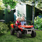 Aosom 12V Kids 2-Seater Ride-On UTV - Red-Low power alarm function, more quality battery 