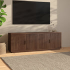Hudson&Canal Mero Rectangular Fluted TV Stand for TV's up to 75" - Satin Walnut-Clean with a soft, dry cloth and no harsh chemicals or abrasive cleaning materials