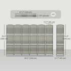 HOMCOM 6 Panel Freestanding Room Divider with Shelves for Bedroom - Grey-Easily folds to just 4.7" (12 cm) thick for convenient storage and portability 
