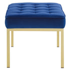 Modway - Loft Médium à jambe en acier inoxydable doré Performance Velvet Banc - Marine d’or-Pieds en acier inoxydable doré