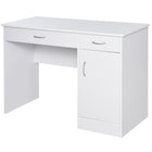HOMCOM 43.25" Computer Desk with Storage Drawers - White-Simple stylish design is suitable for most decorations