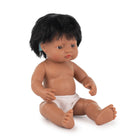 Miniland Baby Doll Hispanic Boy With Hearing Aid 15'' - Polybagged-Special needs doll
