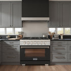 Kucht 36" KFX-X Series Pro Style Natural Gas Range - Stainless Steel/Black-Liquid propane convertible
