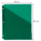 JAM Paper Plastic Binder Pockets - 11 3/16 x 9 1/4 - Green - 6 Pack-These 3 ring binder pockets are lightweight and feature a smooth plastic finish