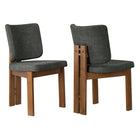 Modway Alba Armless Upholstered Dining Chairs - Charcoal - 2 Pack-Fabric Upholstery