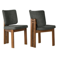 Modway Alba Armless Upholstered Dining Chairs - Charcoal - 2 Pack-Fabric Upholstery