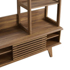 Modway Render TV Stand Entertainment Center - Walnut-Assembly Required
