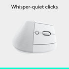 Logitech Lift Vertical Ergonomic Mouse - Off-White-Plastic parts in Lift include certified post-consumer recycled plastic (Graphite: 70%, Rose and Off-white: 54% - excludes plastic in receiver, battery, PWA, and FFC cable)